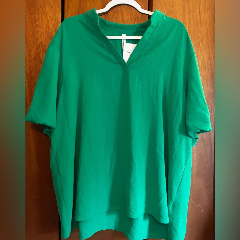 Green V-Neck Men's Shirt